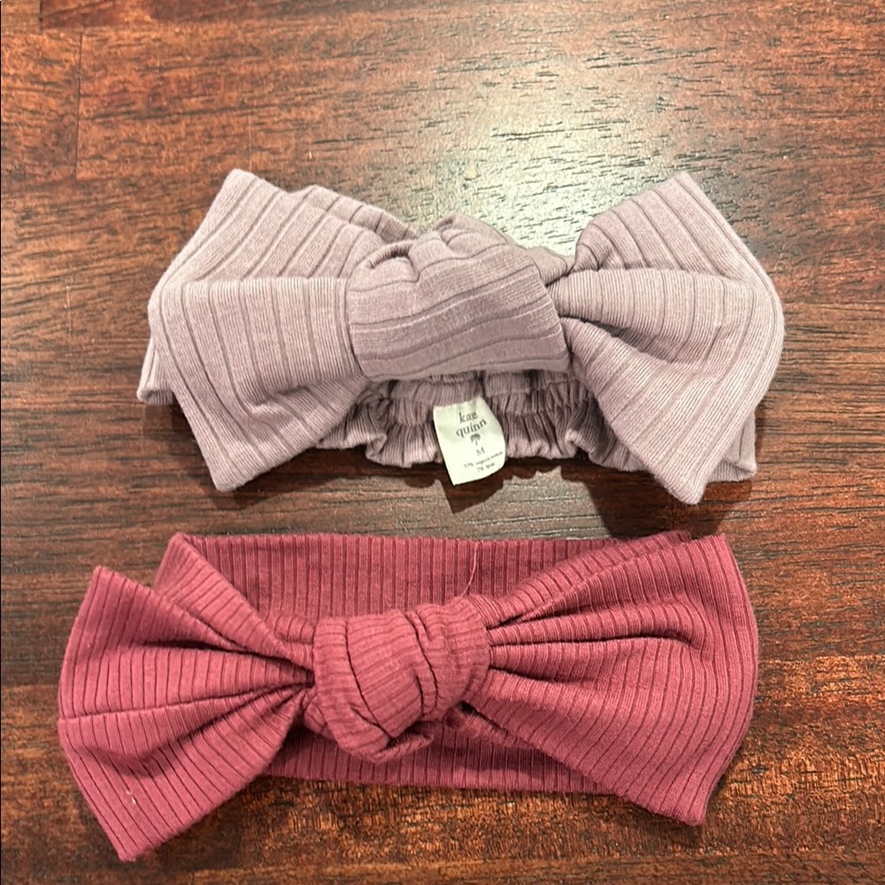 Kate Quinn Medium Headbands - 1 Red Modal and 1 Purple Cotton